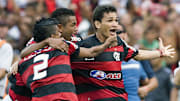Flamengo's player Angelim (R) celebrates