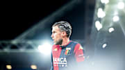 Kevin Strootman sous le maillot du Genoa lors d'un match face à l'udinese en Serie A.