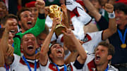 Lahm celebrating Germany's 2014 World Cup success