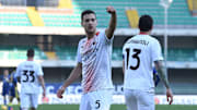 Diogo Dalot dopo la rete contro il Verona