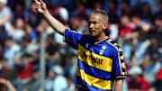 Hidetoshi Nakata of Parma in action 