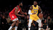 Harden y James chocarán en el primer duelo de la serie entre Rockets y Lakers