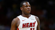 Escolta Dion Waiters del Miami Heat en un partido de campaña NBA 2019 contra Houston Rockets
