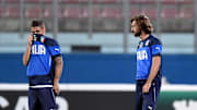 Marco Verratti et Andrea Pirlo avec la Squadra Azzura. 