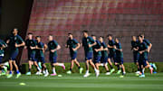 L'allenamento degli Azzurri