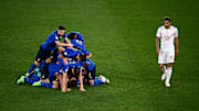 L'esultanza degli Azzurri