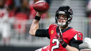 Atlanta Falcons quarterback Matt Ryan getting ready to deliver a pass vs. the Jacksonville Jaguars