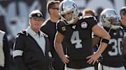 Jon Gruden and Derek Carr