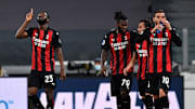 L'esultanza di Tomori autore del goal del 3-0