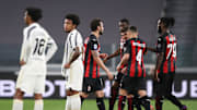 L'esultanza del Milan contro la Juventus 