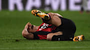 Zlatan Ibrahimovic au bord des larmes après sa blessure au genou.