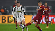 Adrien Rabiot a contrasto con Gianluca Mancini 