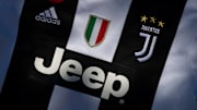 Juventus Home Shirt with Jeep and Adidas Displayed