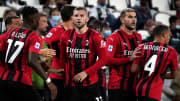 Il Milan festeggia la rete allo Stadium