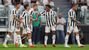 Cristiano Ronaldo, Paulo Dybala, Matthijs De Ligt, Juan Cuadrado, Federico Bernardeschi avec la Juventus Turin