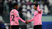 Messi y Ansu Fati en el Juventus Stadium