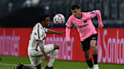 Pedri durante el encuentro de ayer contra la Juventus