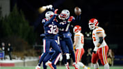 New England Patriots CB JC Jackson and S Devin McCourty