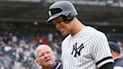 New York Yankees Aaron Judge exits game against the Kansas City Royals with an injury
