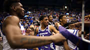 Kansas and Kansas State basketball go no holds bar as a brawl breaks out.