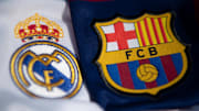 The crests of Real Madrid and Barcelona