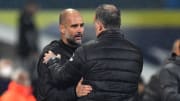 Guardiola se acercó a saludar a Bielsa una vez finalizado el encuentro.