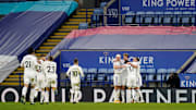 Leeds' celebrate Bamford's strike