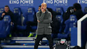 Pep Guardiola manages Manchester City against Leicester City