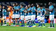 Jugadores del FC León previo a un partido.