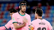 Lionel Messi et Sergio Busquets la saison dernière avec le FC Barcelone 