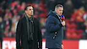 Gary Neville und Jamie Carragher glauben, dass Manchester United die Qualifikation für die Champions League gelingt (v.l.)