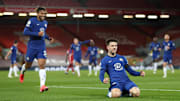 Mason Mount celebrates handing Chelsea the lead