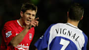 Liverpool's Captain Steven Gerrard has a