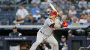 Kole Calhoun at the plate vs. the New York Yankees