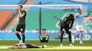 A scene of despair for Tottenham and jubilation for Man City