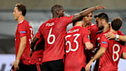 Les Red Devils exultent après le but vainqueur de Bruno Fernandes contre Copenhague. 