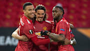 Celebrations as Edinson Cavani hits the opener against Granada last time out 