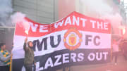 Hinchas del Manchester United protestando en contra de la familia Glazer