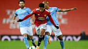 Marcus Rashford (vorne) gegen Fernandinho.