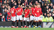 Selebrasi gol para pemain Manchester United