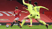 James takes aim at the bottom corner