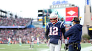 A disappointed Tom Brady after the New England Patriots lost to the Miami Dolphins on Sunday. 