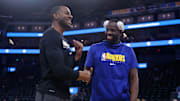Andre Iguodala compartió con sus ex compañeros de los Warriors uniformado como jugador del Heat