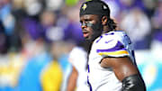 Minnesota Vikings defensive end Ifeadi Odenigbo during a game against the Los Angeles Chargers