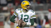 Packers QB Aaron Rodgers against the 49ers in the NFC Championship Game