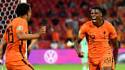 Denzel Dumfries bejubelt seinen zweiten Turniertreffer