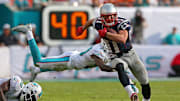 New England Patriots wide receiver Julian Edelman runs after a catch against the Miami Dolphins