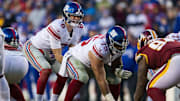 New York Giants OL Jon Halapio tore his achilles in Sunday's game with the Philadelphia Eagles
