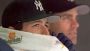 New York Yankees pitcher Andy Pettitte in a frigid cold Opening Day