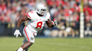 Defensive end Noah Spence as a member of the Ohio State Buckeyes